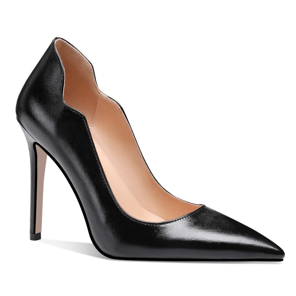 Petit Cadeau Lavinia - Sexy Slip on Pumps with 4" Heels. Black La Croisee. NEW!